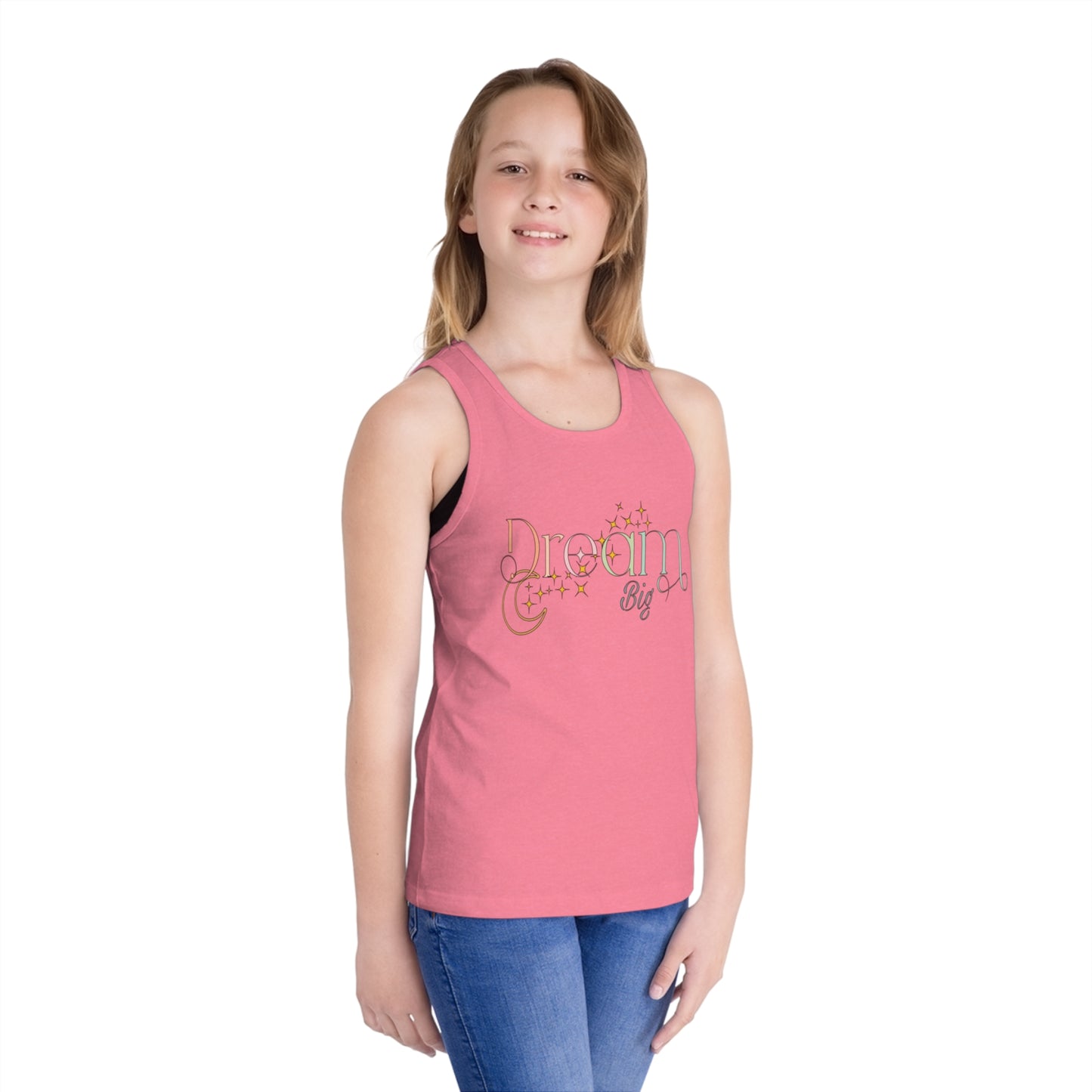 Dream Big Kids Tank Top — Pastel Stars Inspirational Jersey Tank for Children