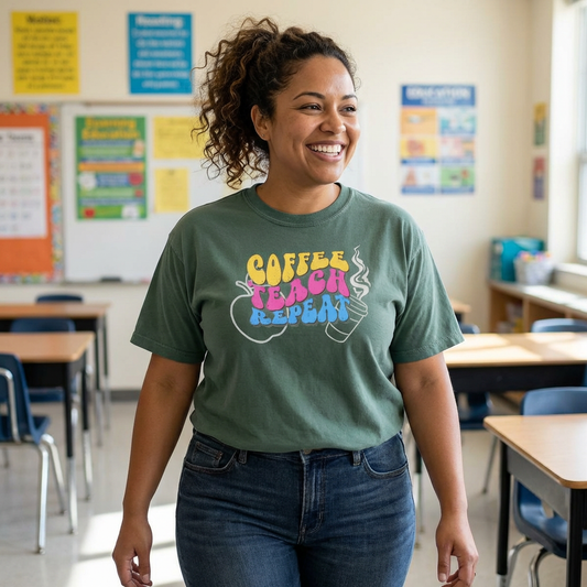 Coffee Teach Repeat T-Shirt