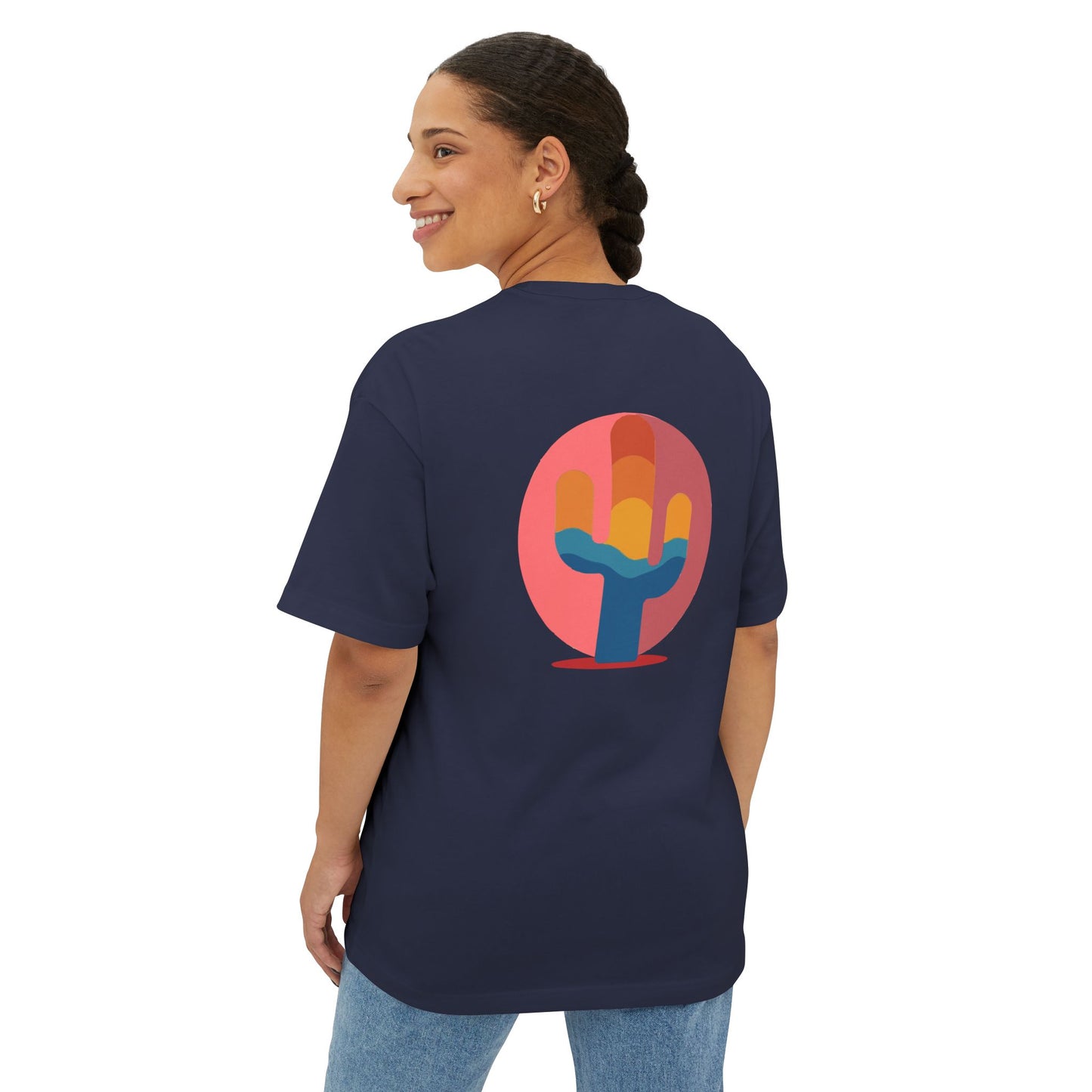 Cactus Sunset Unisex Oversized Boxy Tee