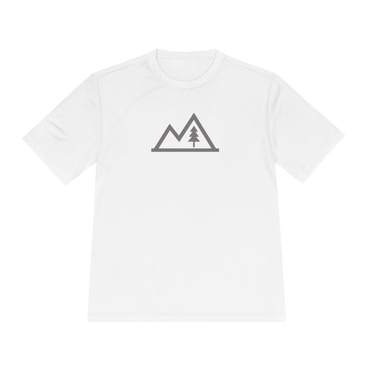 Mountain Outline Tee — Minimal Tree Graphic Performance Shirt