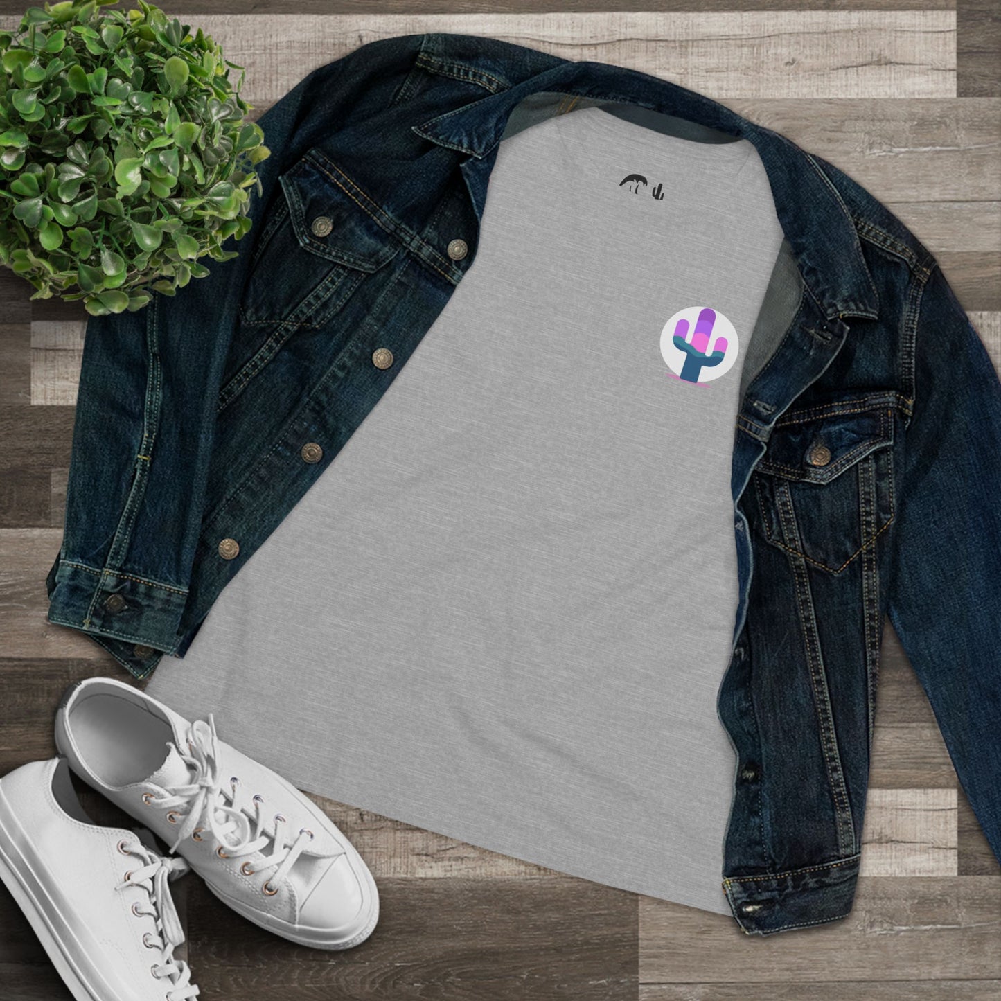 Sunset Cactus Logo- Women's Tee