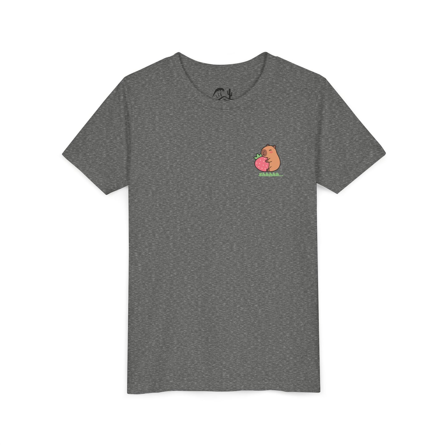 Capybara Hugging Strawberry Youth Tee