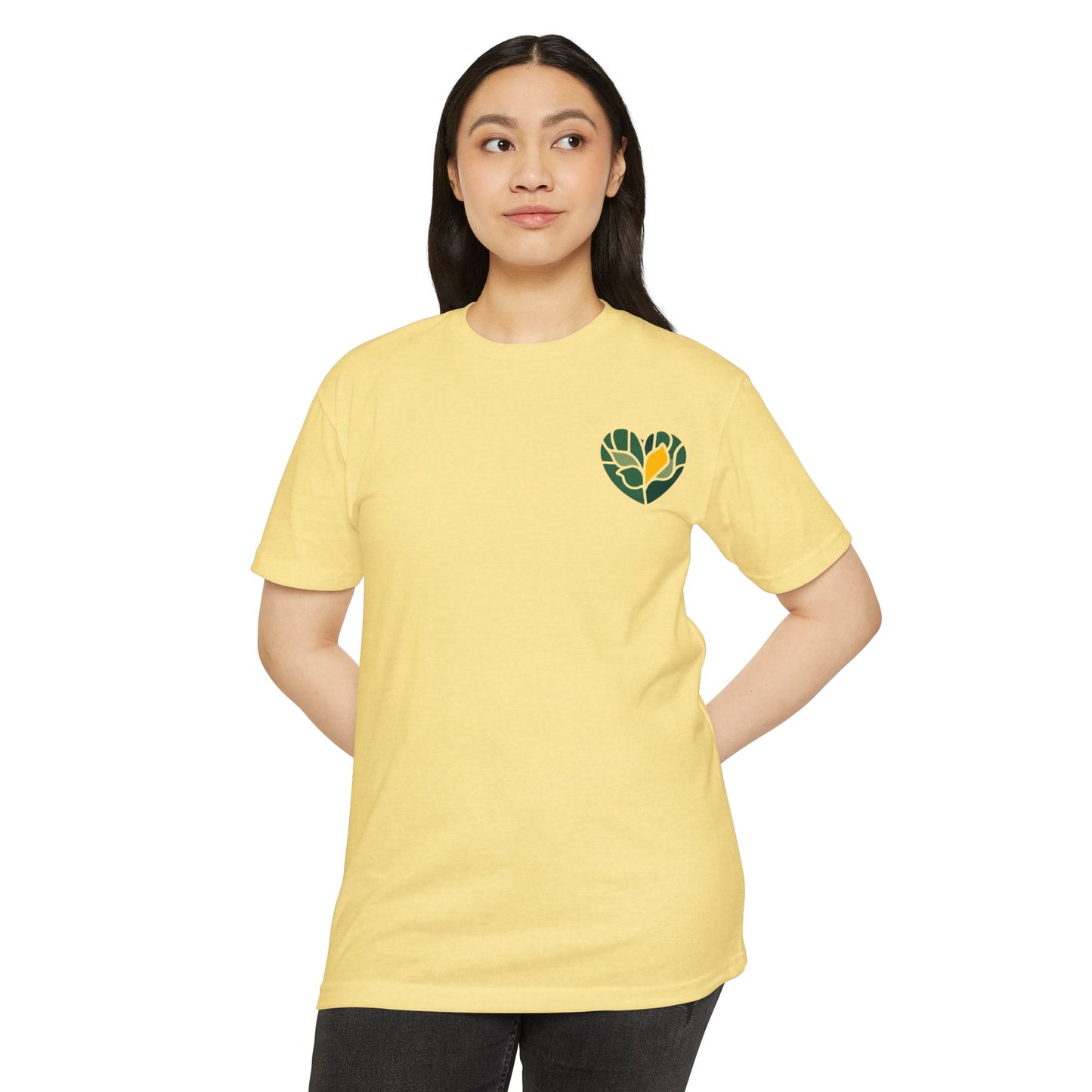 Leaf Heart Graphic T-Shirt — Nature-Inspired Botanical Tee