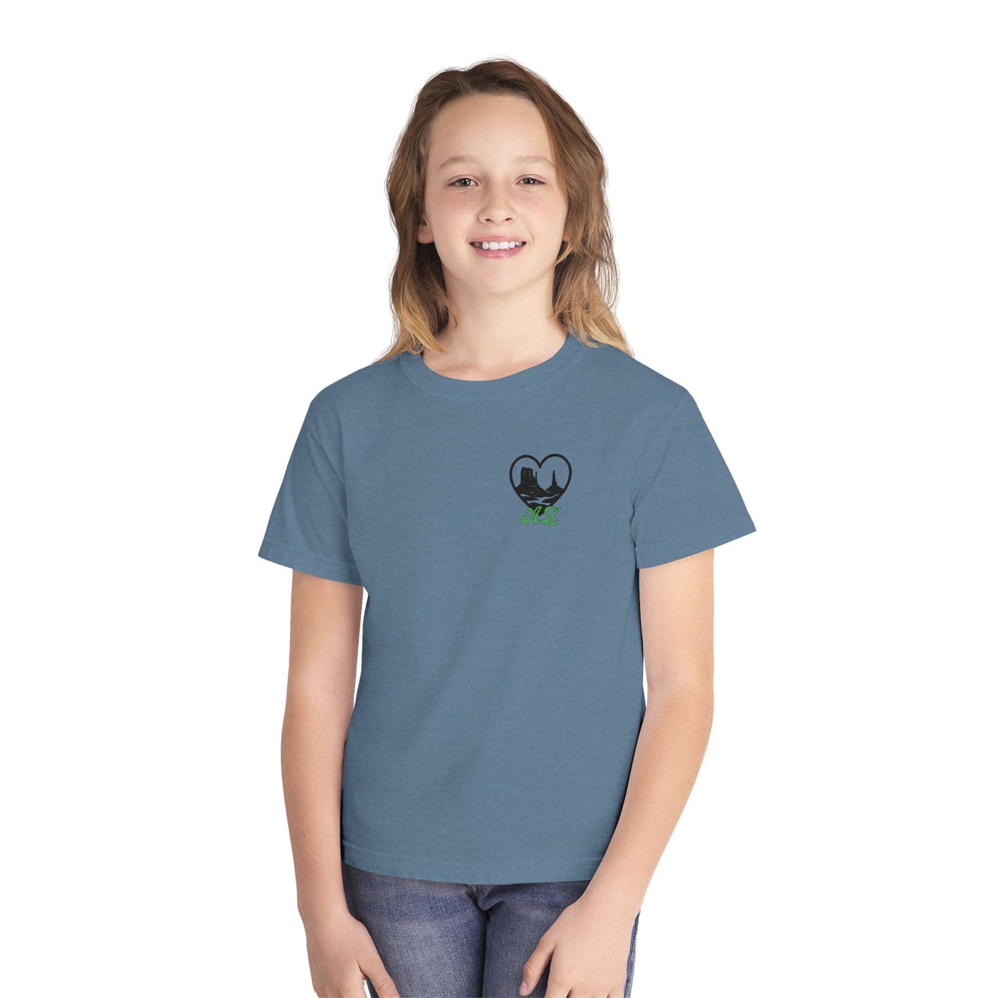 Youth Tee — Heart Mountain Nature Graphic Kids T‑Shirt