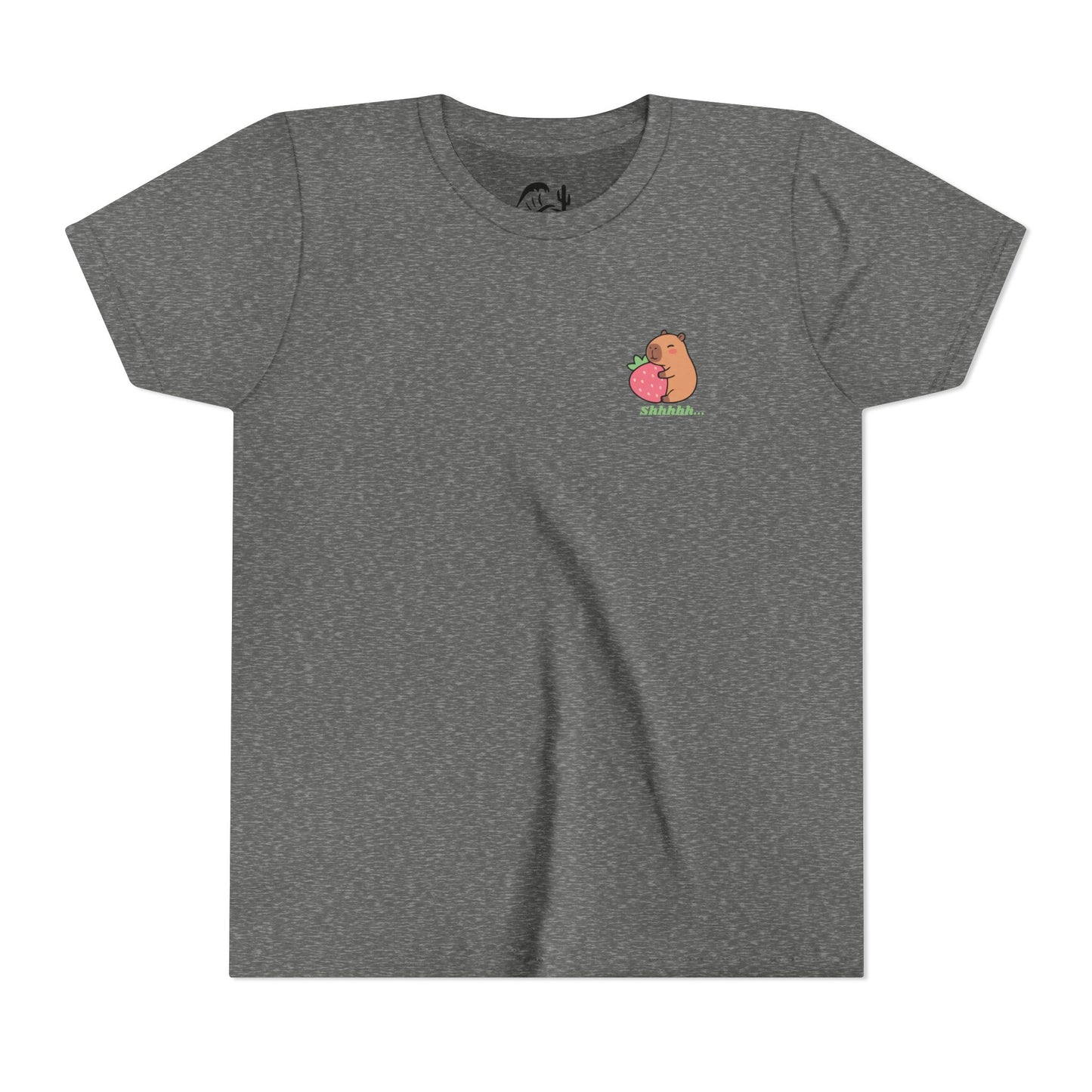 Capybara Hugging Strawberry Youth Tee
