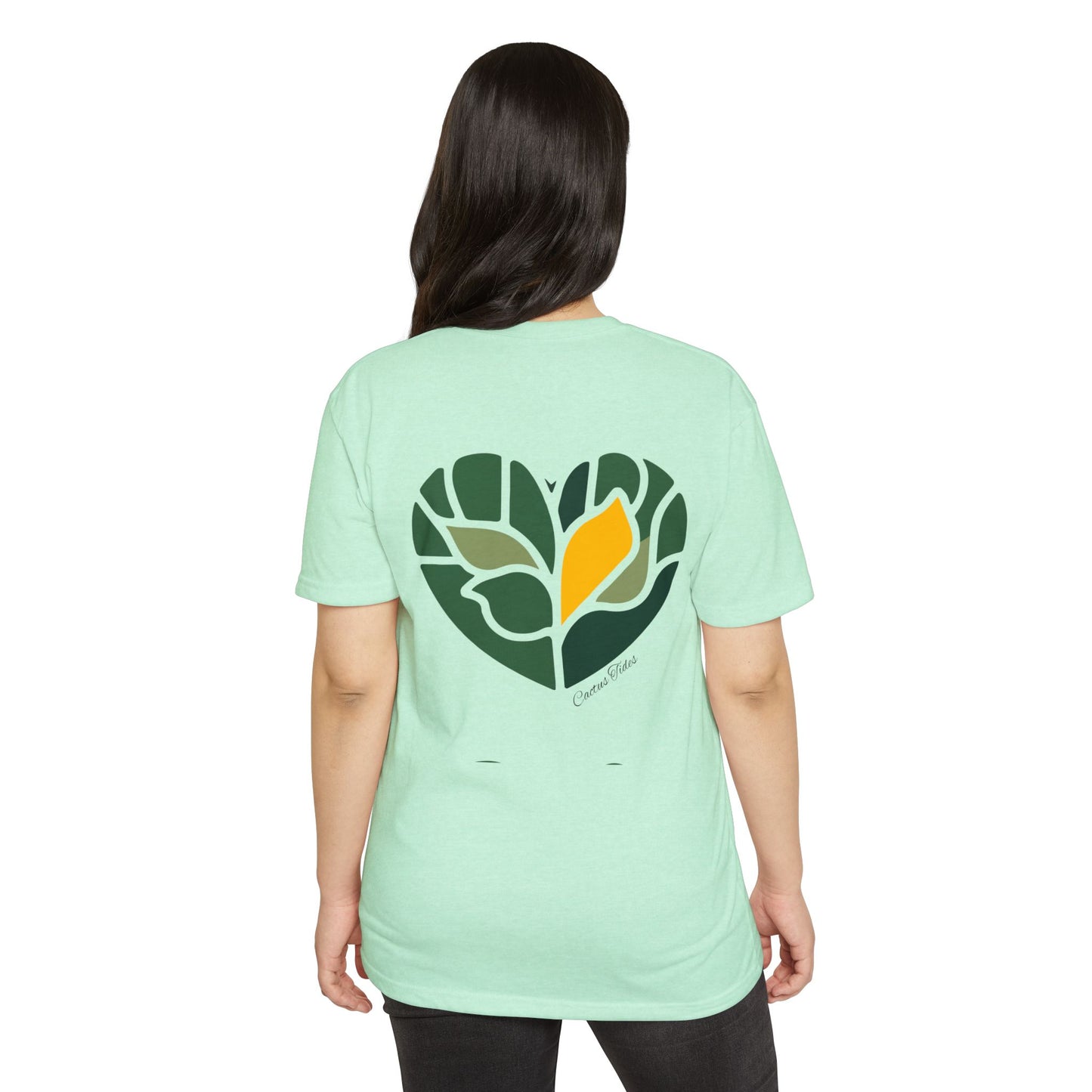 Leaf Heart Graphic T-Shirt — Nature-Inspired Botanical Tee