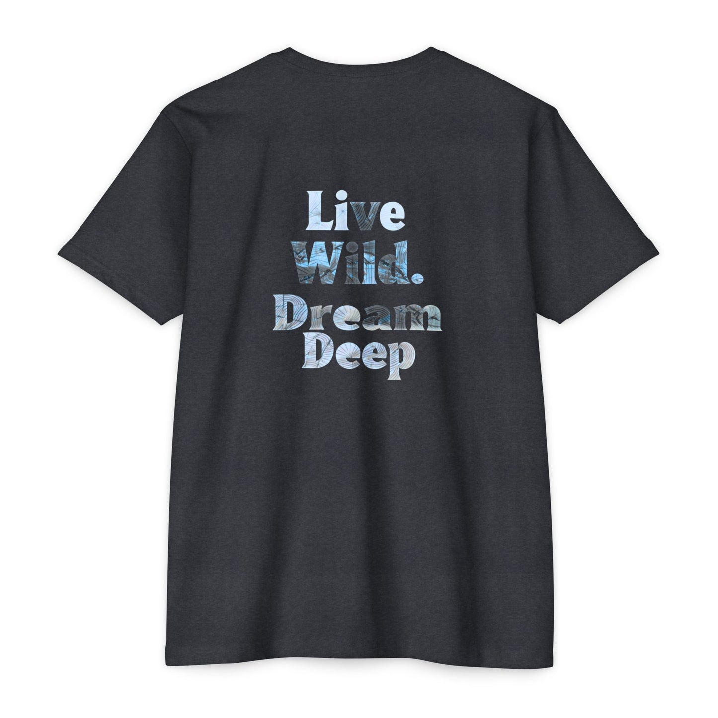 Shark Graphic T-Shirt — "Live Wild Dream Deep" Ocean Tee