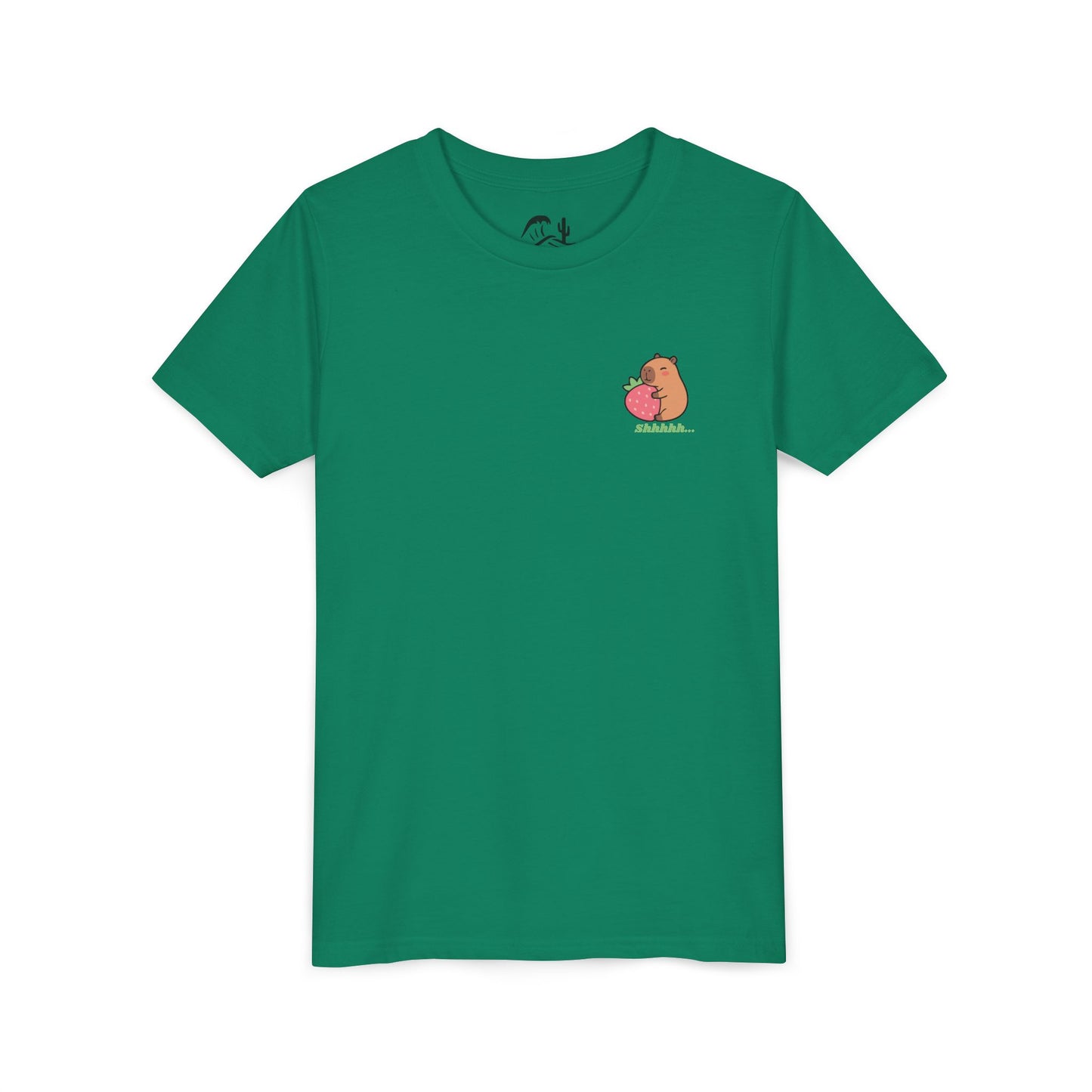 Capybara Hugging Strawberry Youth Tee