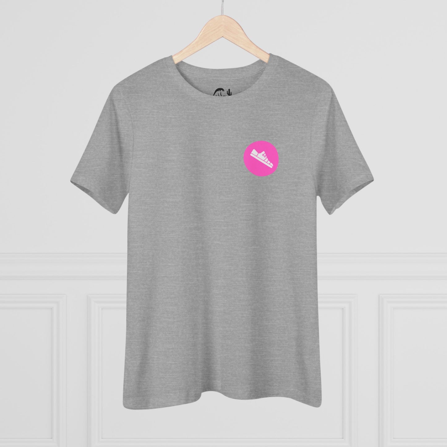 Breathe. Move. Repeat. Women’s Cotton Tee – Motivational Fitness Pink Graphic