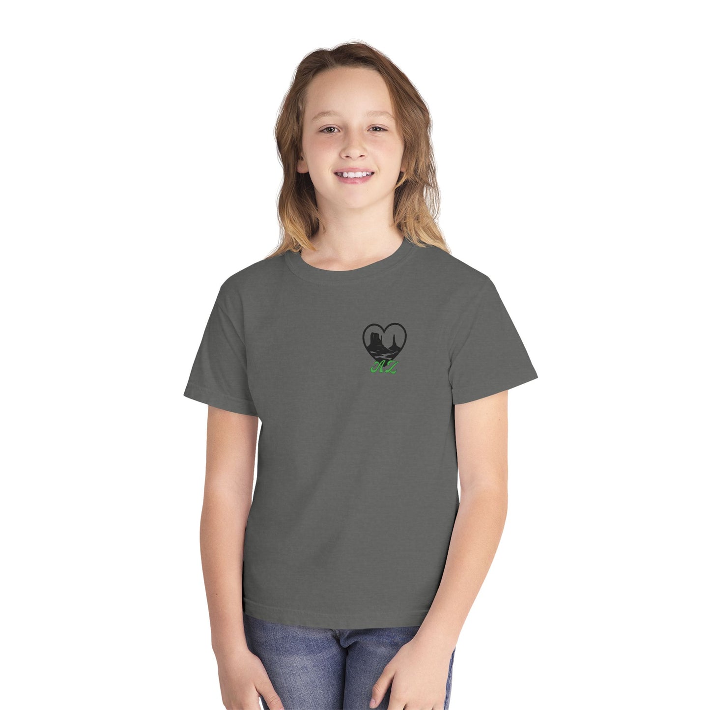 Youth Tee — Heart Mountain Nature Graphic Kids T‑Shirt