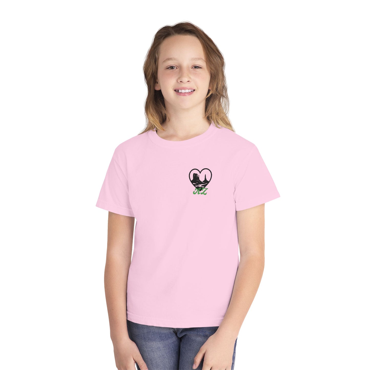 Youth Tee — Heart Mountain Nature Graphic Kids T‑Shirt