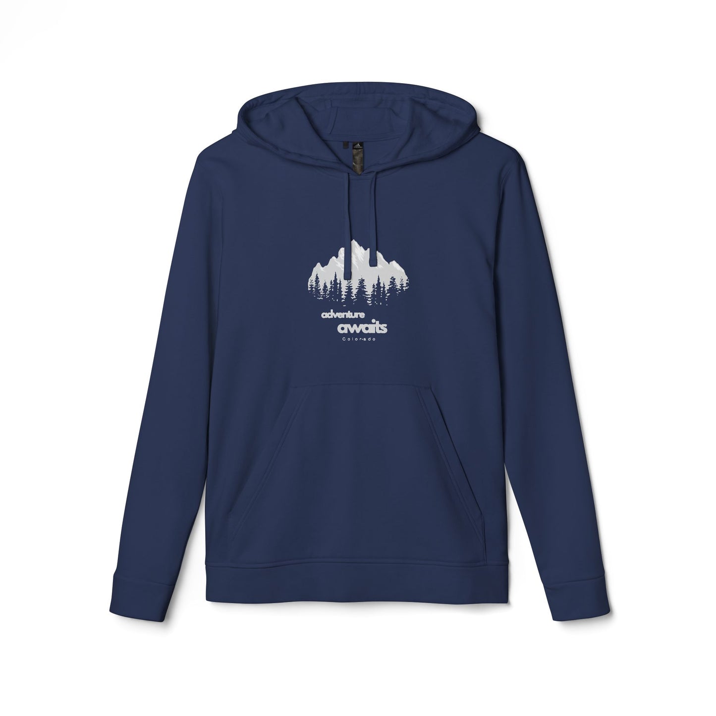 Adidas Fleece Hoodie – Minimalist Skyline Logo Pullover