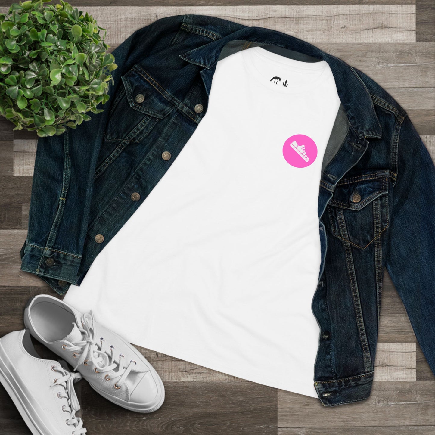 Breathe. Move. Repeat. Women’s Cotton Tee – Motivational Fitness Pink Graphic