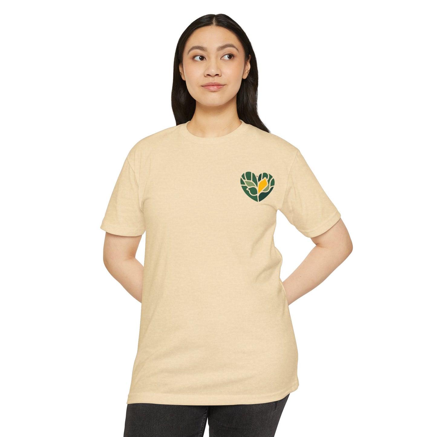 Leaf Heart Graphic T-Shirt — Nature-Inspired Botanical Tee