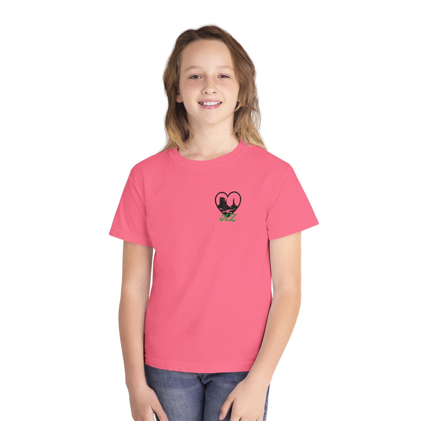 Youth Tee — Heart Mountain Nature Graphic Kids T‑Shirt