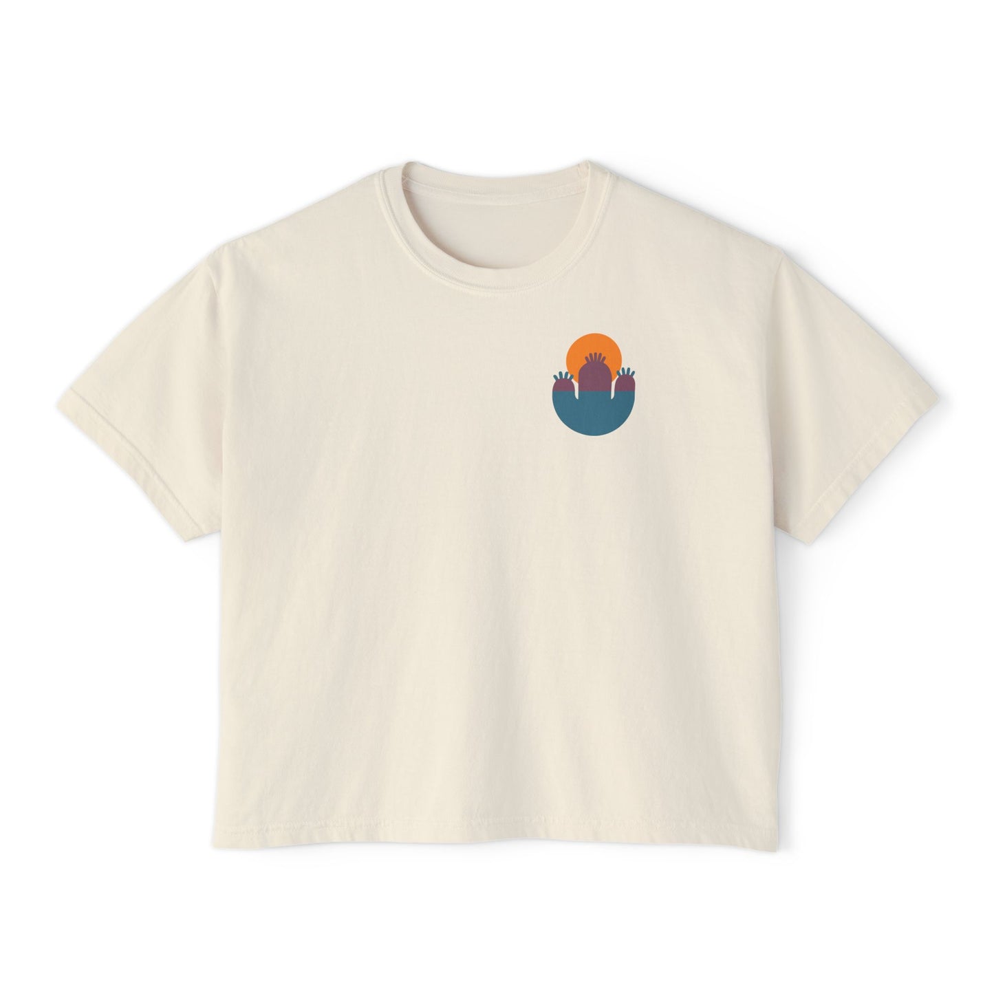 Abstract Cactus Sunset Boxy Tee