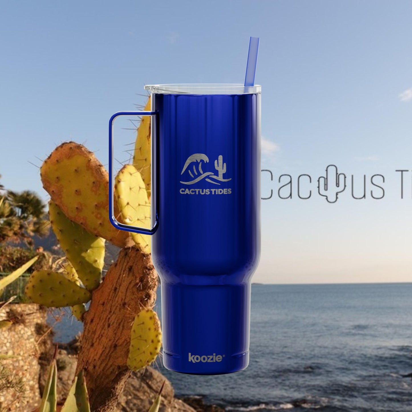 Cactus Tides Insulated Tumbler with Lid, 40oz