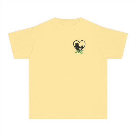 Youth Tee — Heart Mountain Nature Graphic Kids T‑Shirt