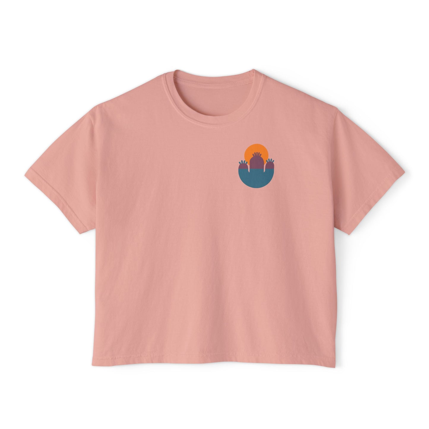 Abstract Cactus Sunset Boxy Tee