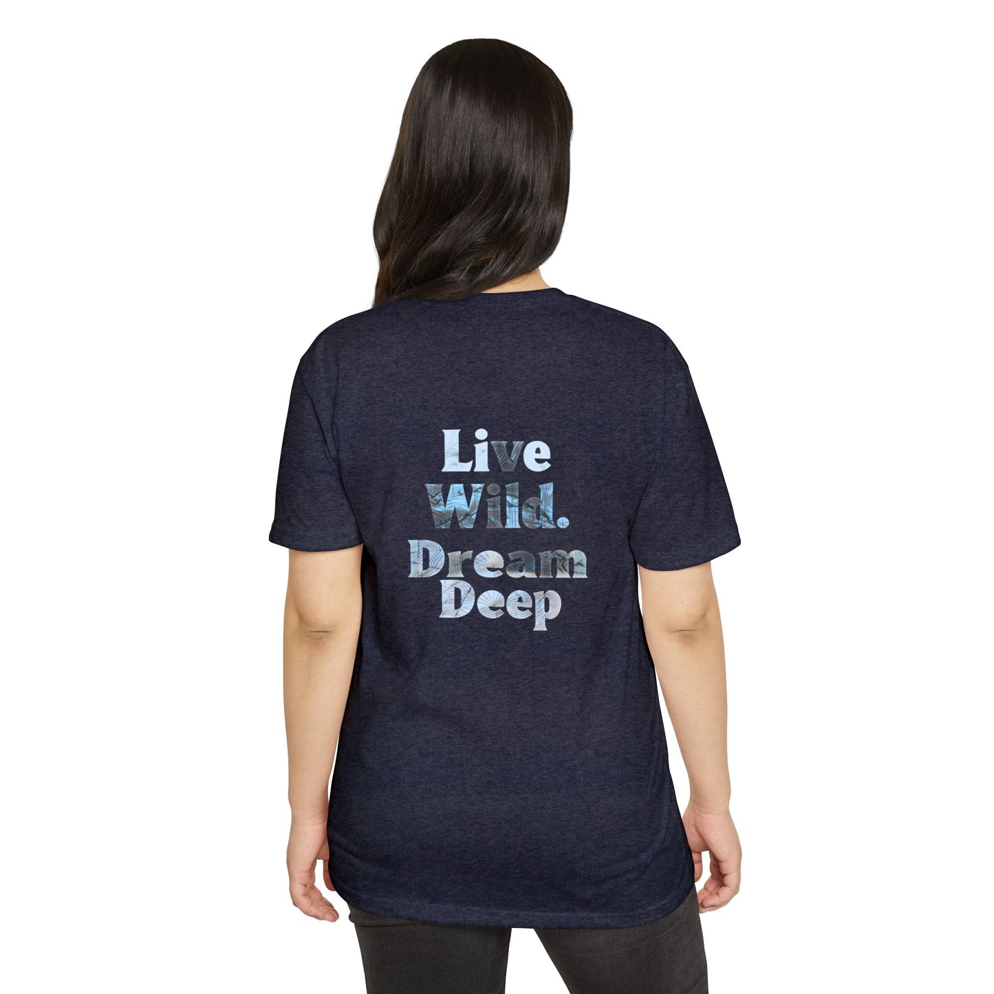 Shark Graphic T-Shirt — "Live Wild Dream Deep" Ocean Tee