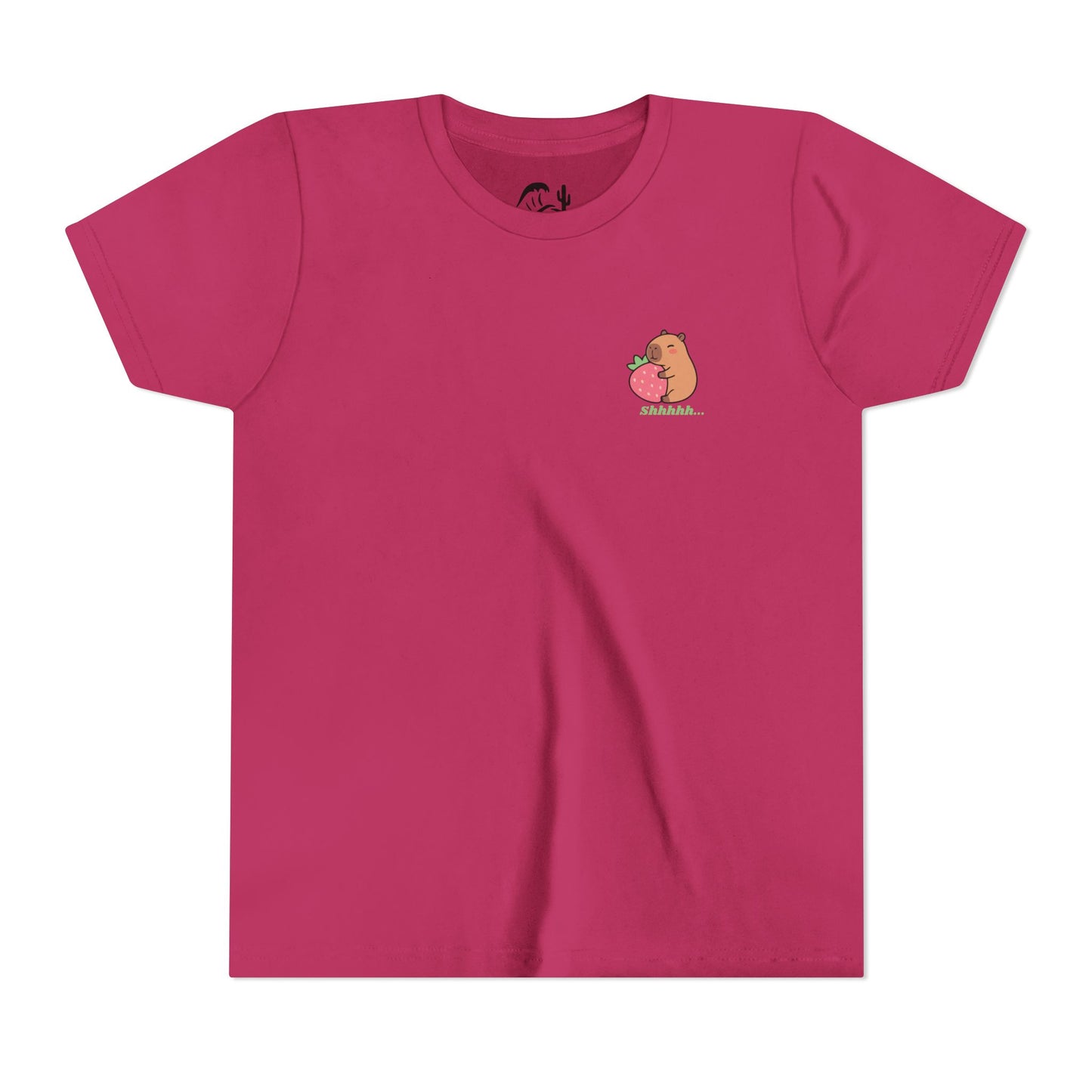 Capybara Hugging Strawberry Youth Tee