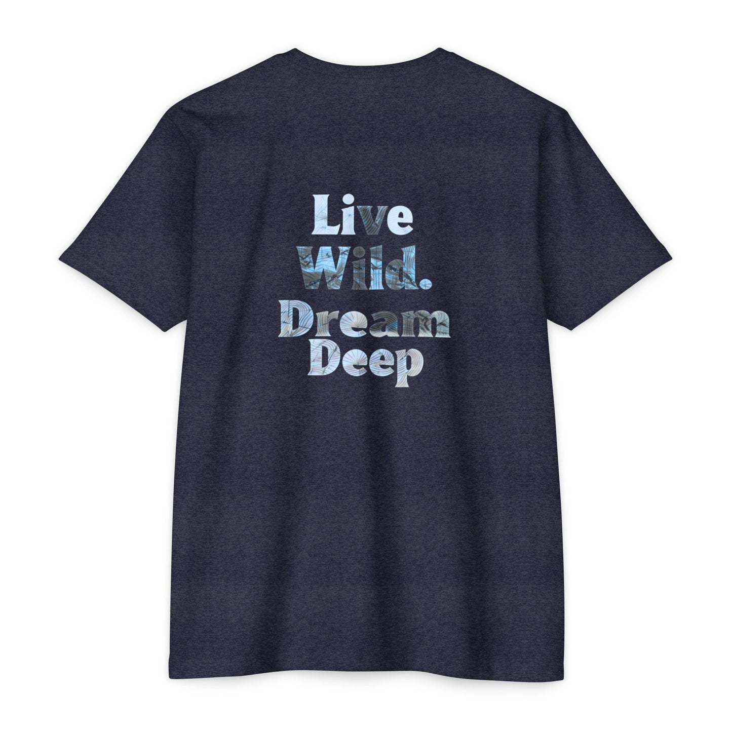 Shark Graphic T-Shirt — "Live Wild Dream Deep" Ocean Tee