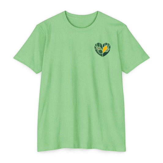 Leaf Heart Graphic T-Shirt — Nature-Inspired Botanical Tee