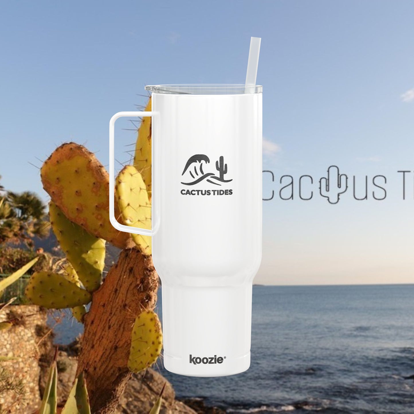 Cactus Tides Insulated Tumbler with Lid, 40oz