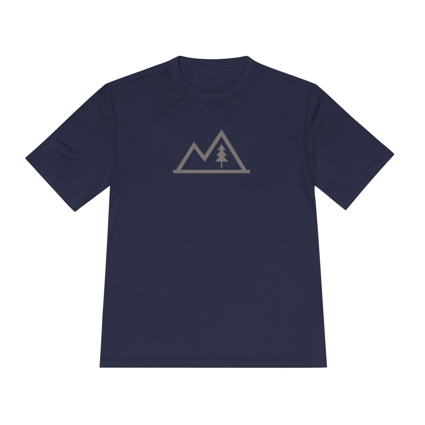 Mountain Outline Tee — Minimal Tree Graphic Performance Shirt