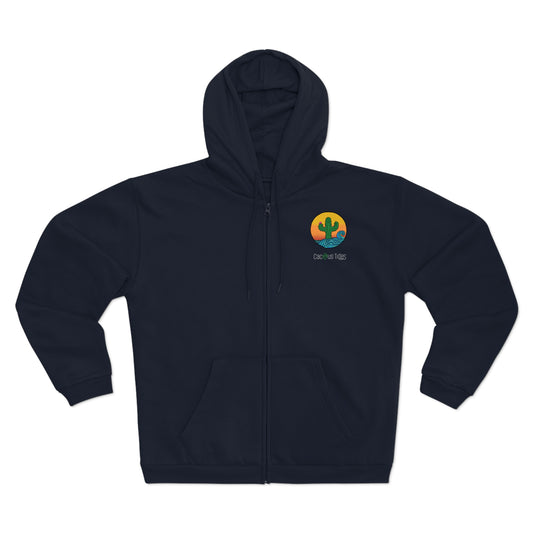 Cactus Vibes Zip-Up Hoodie, Cozy Sweatshirt for Nature Lovers, Perfect Gift for Birthdays, Outdoor Adventures, and Casual Outings