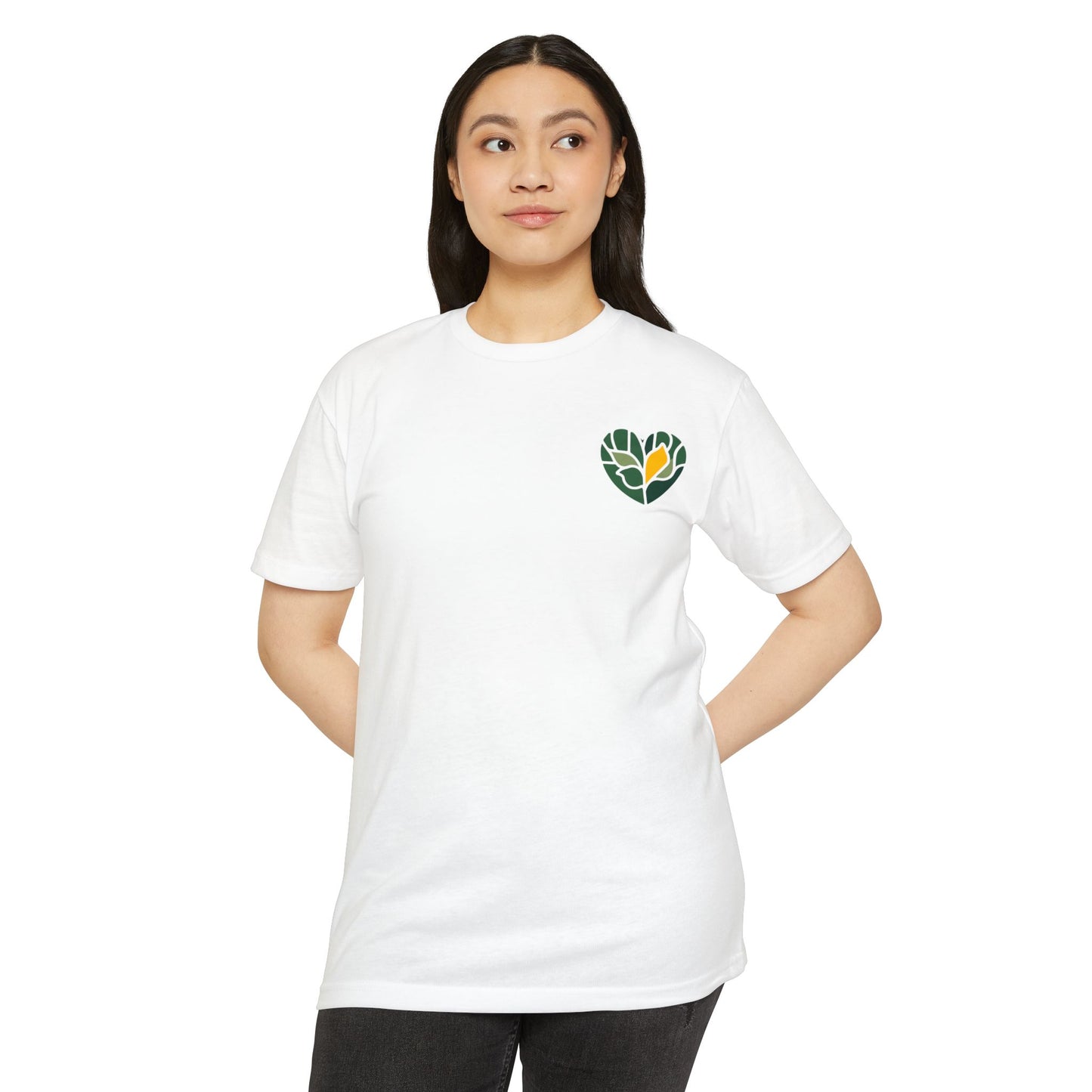 Leaf Heart Graphic T-Shirt — Nature-Inspired Botanical Tee