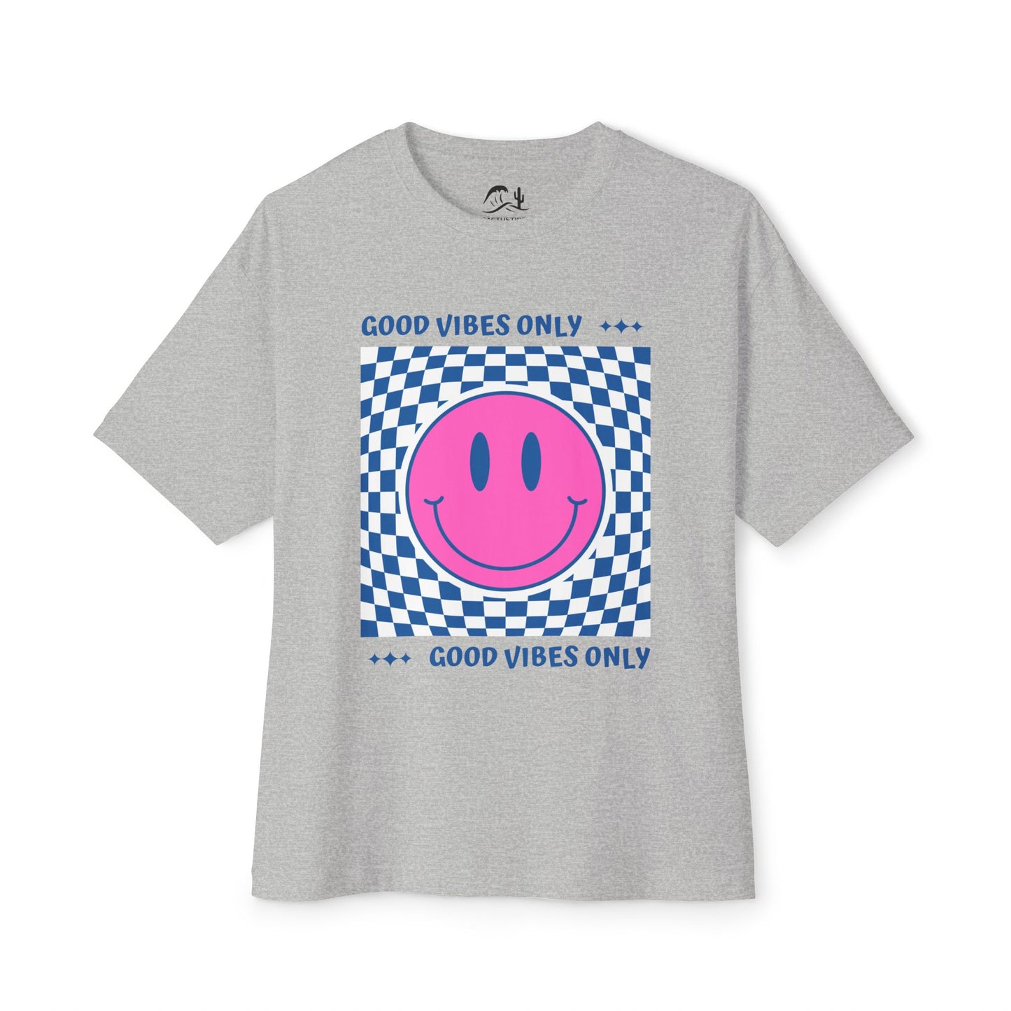Smiley Checkerboard Oversized T-Shirt