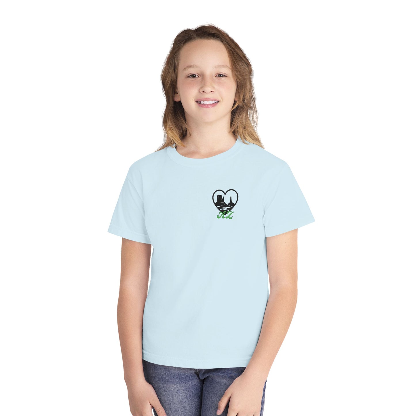 Youth Tee — Heart Mountain Nature Graphic Kids T‑Shirt