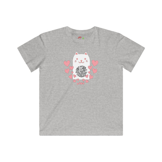 Kids Cute Cat Heart Design with "All You Need is Love"