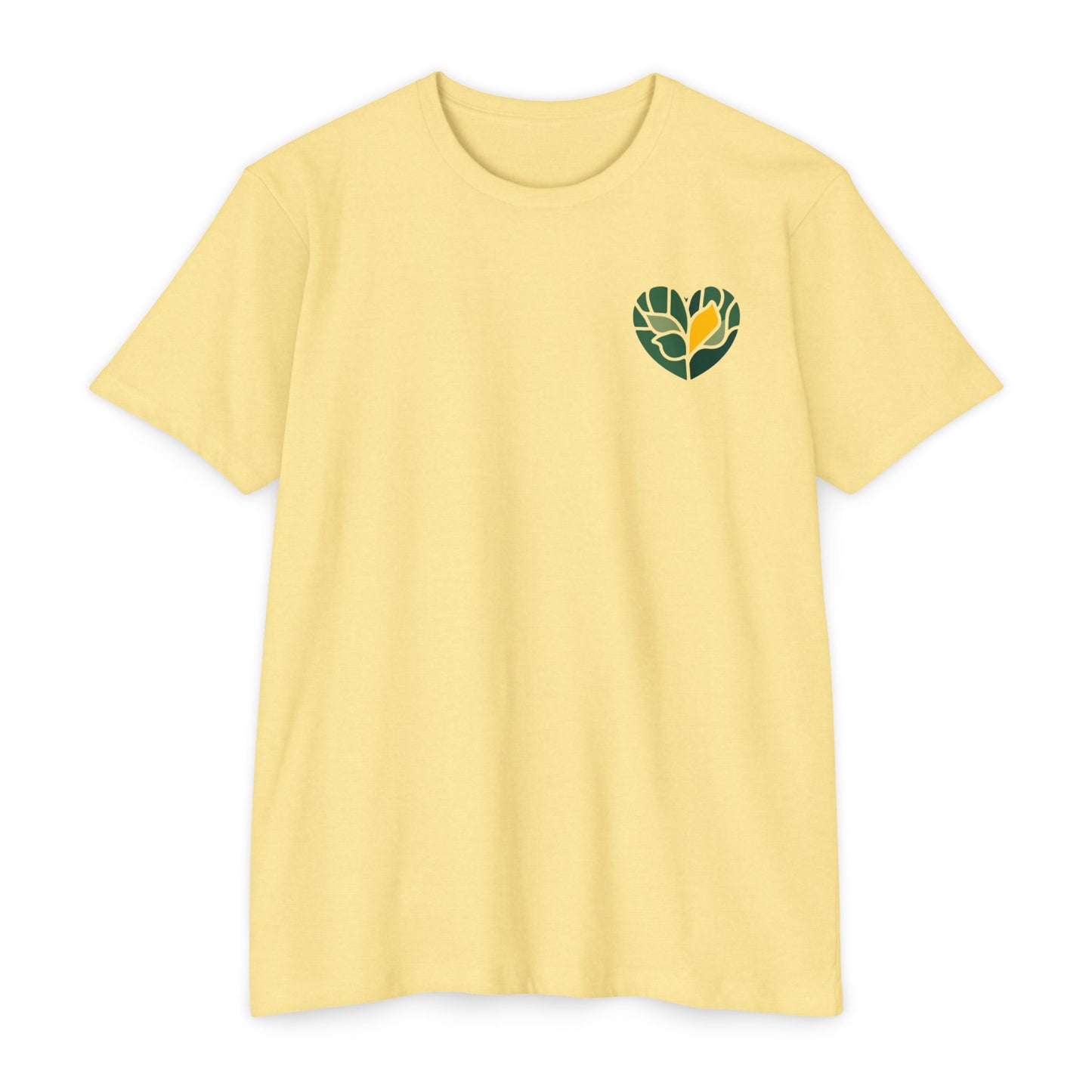 Leaf Heart Graphic T-Shirt — Nature-Inspired Botanical Tee