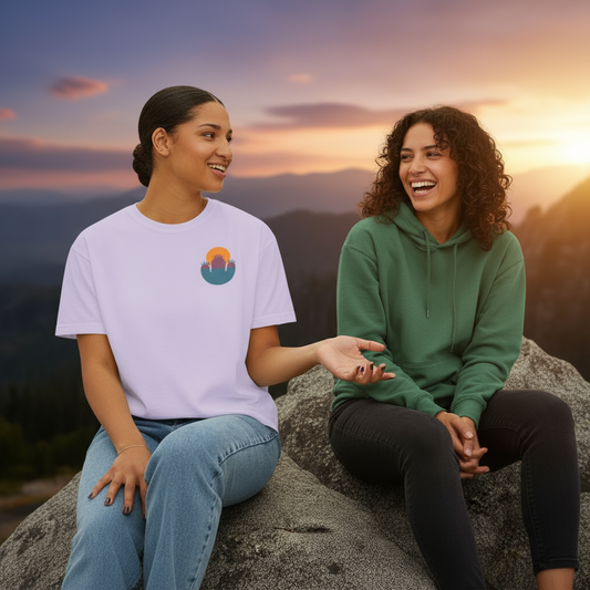 Abstract Cactus Sunset Boxy Tee