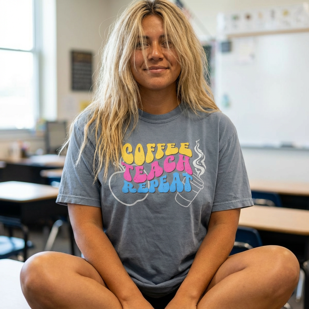 Coffee Teach Repeat T-Shirt