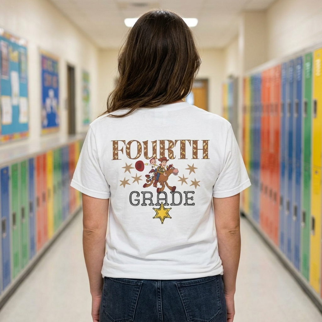 Fourth Grade T-Shirt — Cute Cowboy School Spirit Tee