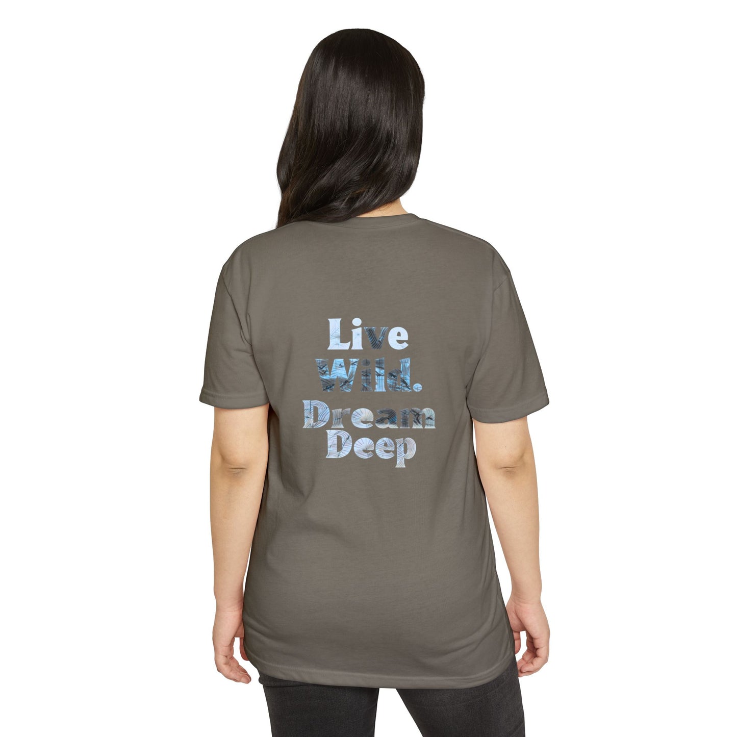 Shark Graphic T-Shirt — "Live Wild Dream Deep" Ocean Tee