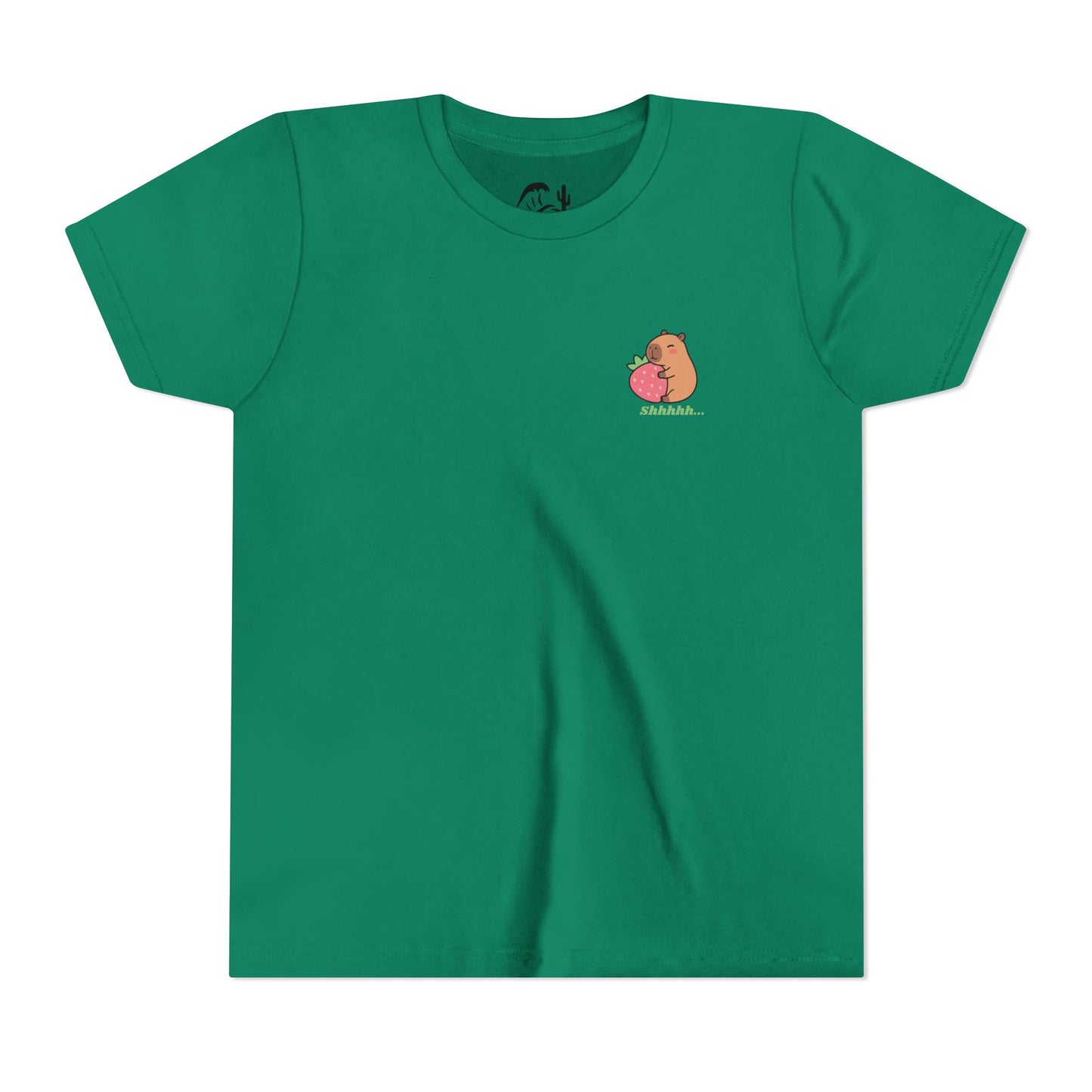 Capybara Hugging Strawberry Youth Tee