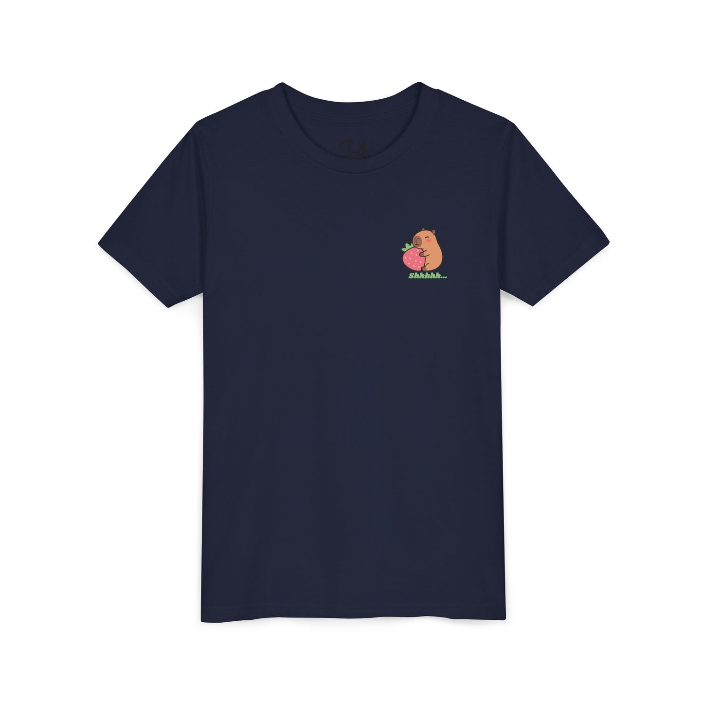 Capybara Hugging Strawberry Youth Tee