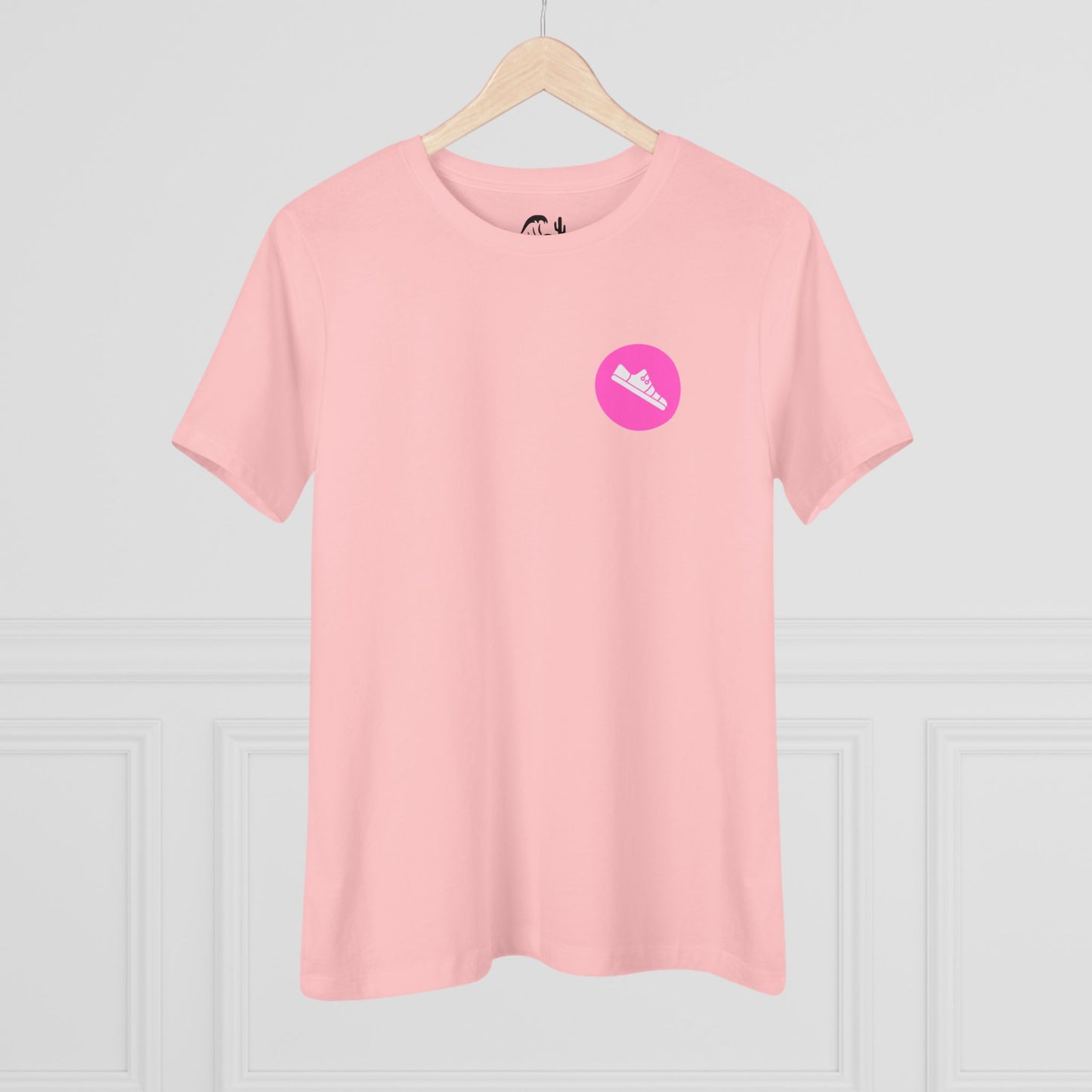 Breathe. Move. Repeat. Women’s Cotton Tee – Motivational Fitness Pink Graphic
