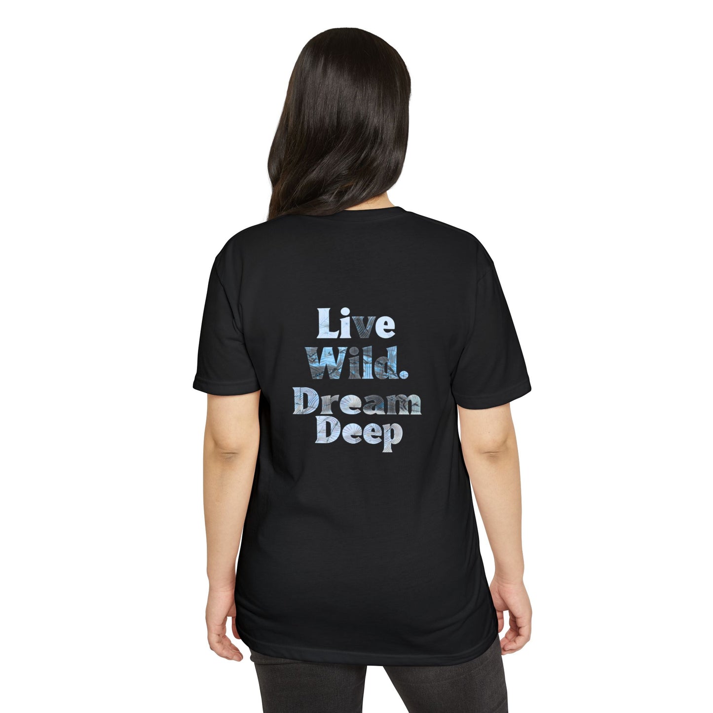 Shark Graphic T-Shirt — "Live Wild Dream Deep" Ocean Tee
