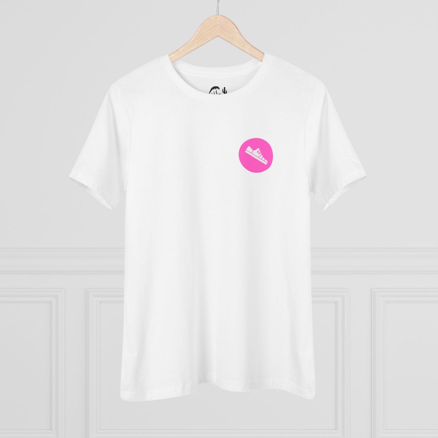 Breathe. Move. Repeat. Women’s Cotton Tee – Motivational Fitness Pink Graphic