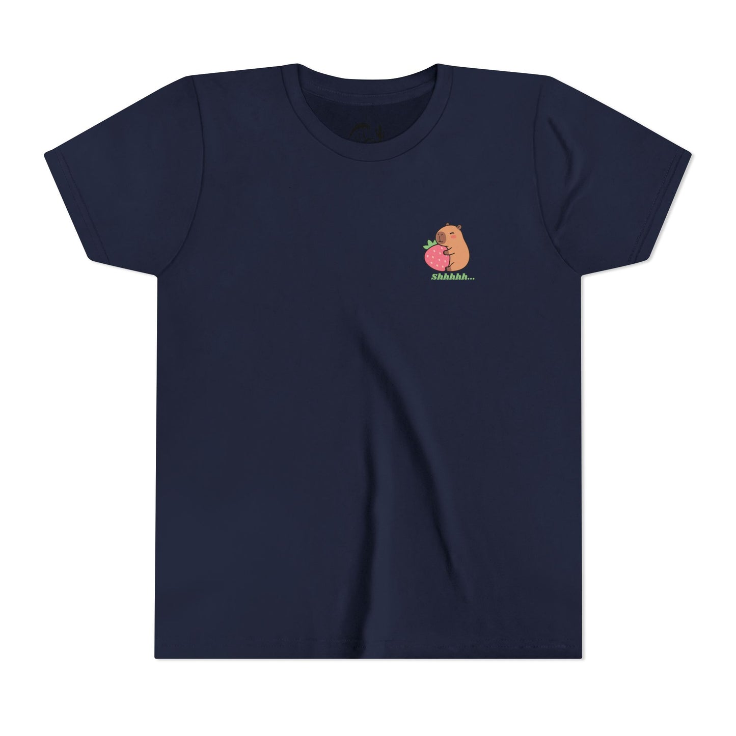 Capybara Hugging Strawberry Youth Tee