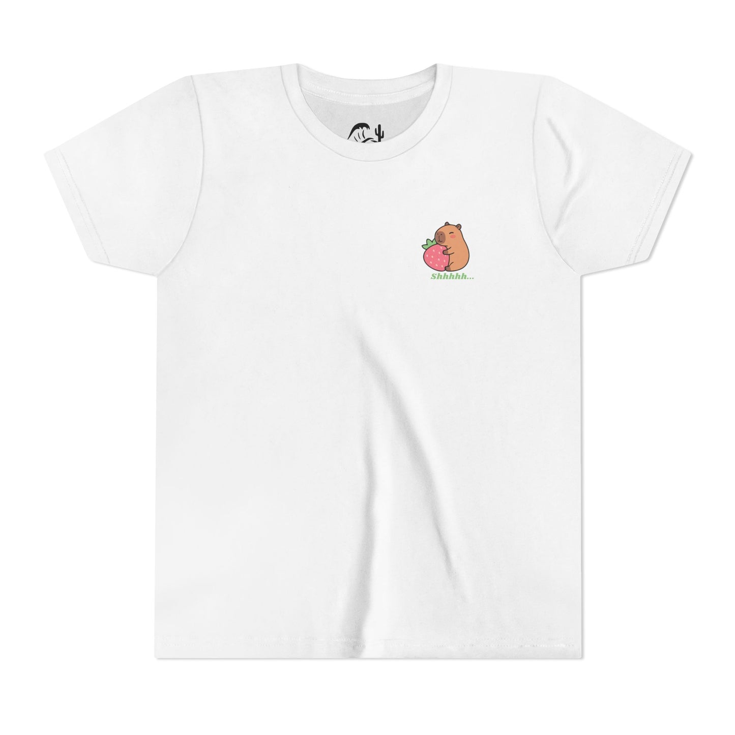 Capybara Hugging Strawberry Youth Tee