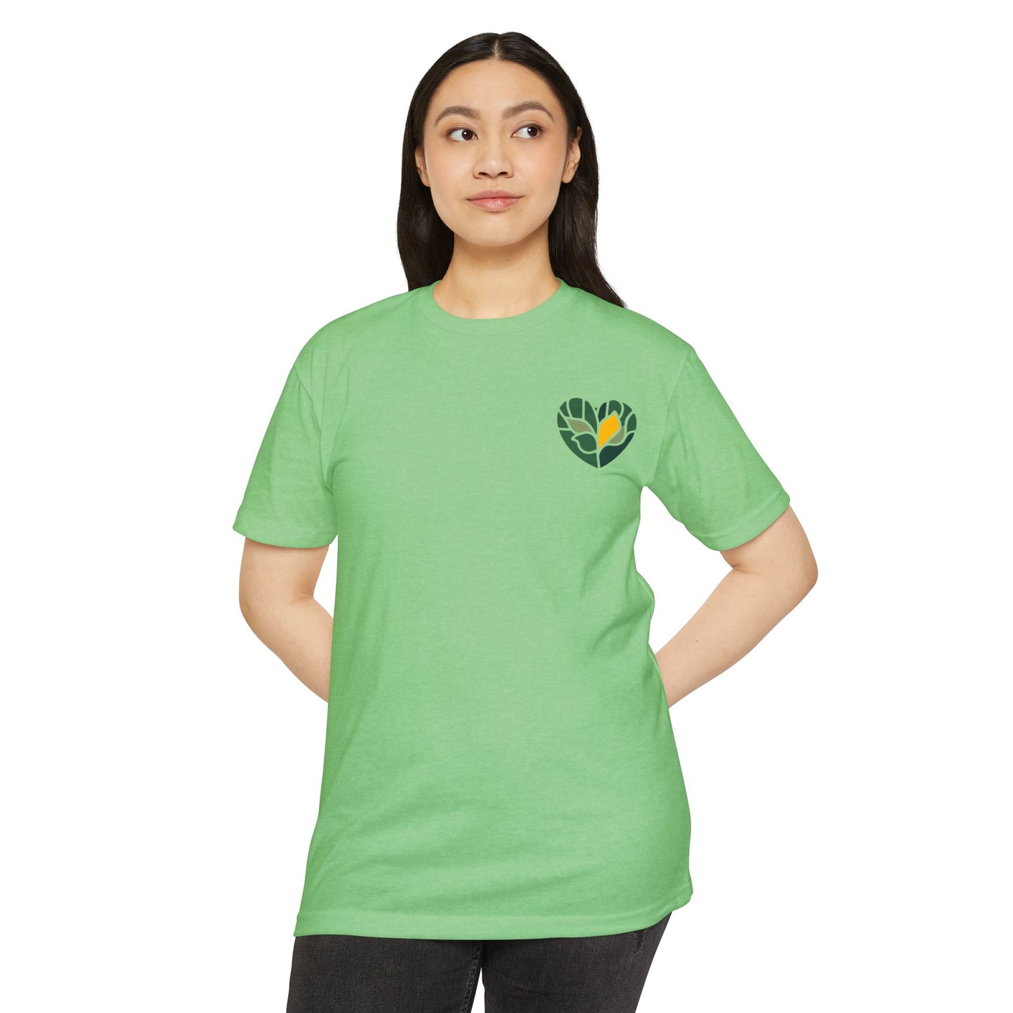 Leaf Heart Graphic T-Shirt — Nature-Inspired Botanical Tee