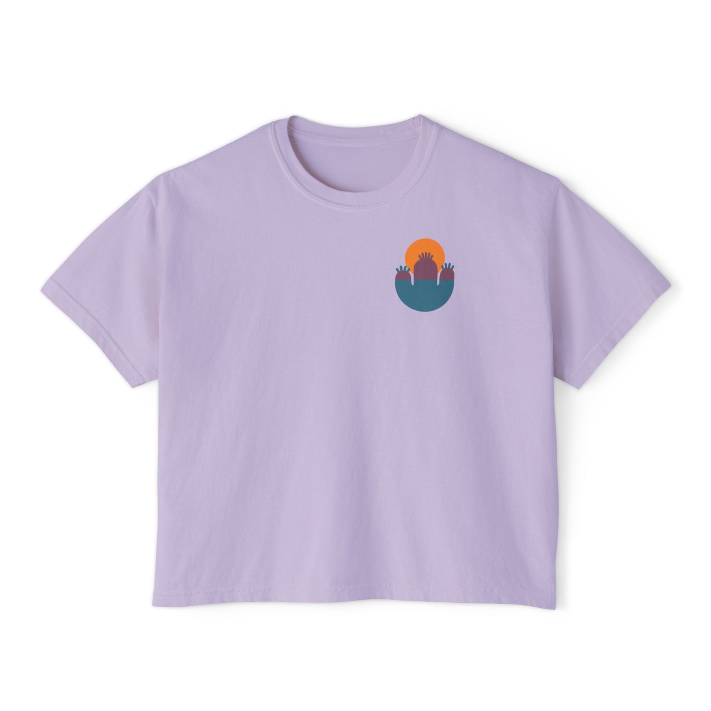 Abstract Cactus Sunset Boxy Tee