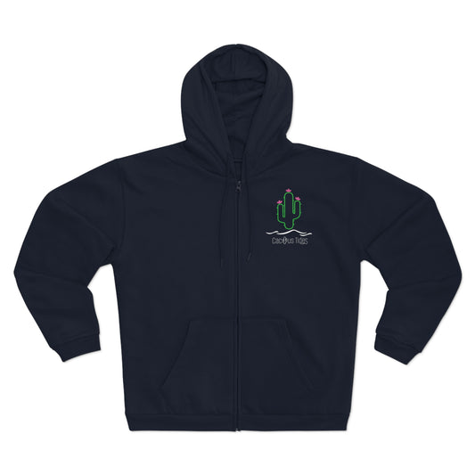 Cactus Tides Zip Sweatshirt | Unisex Hoody | Casual Wear | Gift for Nature Lovers | Cozy Outerwear | Perfect for Every Season