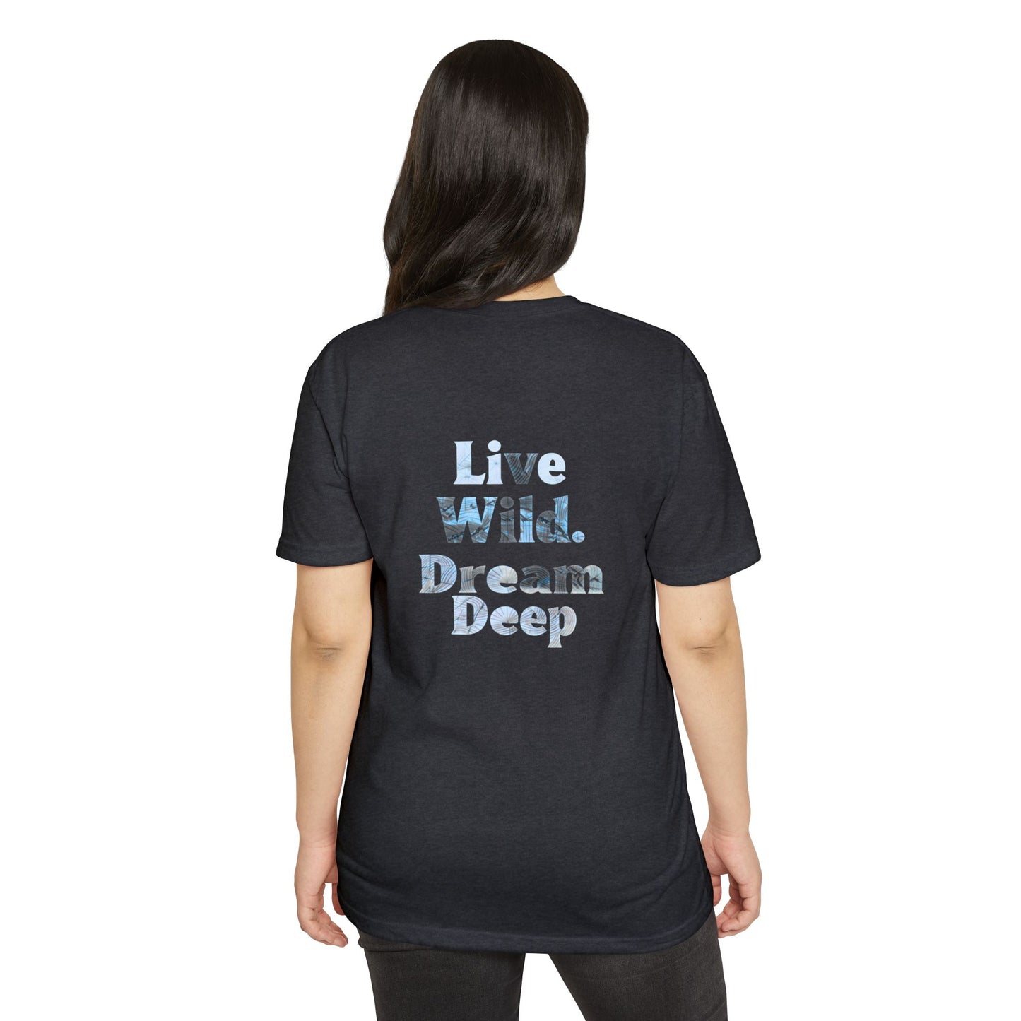Shark Graphic T-Shirt — "Live Wild Dream Deep" Ocean Tee
